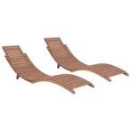 vidaXL Chaises longues pliables lot de 2 Bois de teck, Tuin en Terras, Verzenden