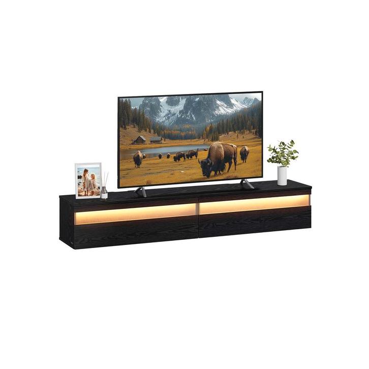 VASAGLE TV Meubel Zwart Boise 178cm | Retour Deal | -46%, Huis en Inrichting, Kasten |Televisiemeubels, 25 tot 50 cm, Nieuw, Overige materialen
