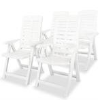 vidaXL Tuinstoelen 4 st verstelbaar kunststof wit, Tuin en Terras, Verzenden, Nieuw