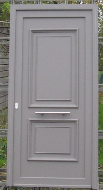 pvc buitendeur , voordeur , deur 106 x 218 wit / kwartsgrijs, Bricolage & Construction, Fenêtres & Moustiquaires, Enlèvement ou Envoi