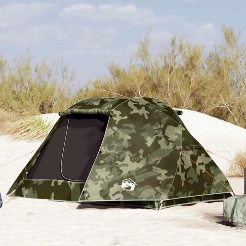 vidaXL Vistent 3-persoons camouflage waterdicht, Caravans en Kamperen, Tenten, Nieuw, Verzenden