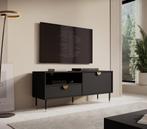 TV-Meubel zwart 140x40x58cm - Met klep en lade, Huis en Inrichting, Kasten |Televisiemeubels, Overige materialen, 100 tot 150 cm