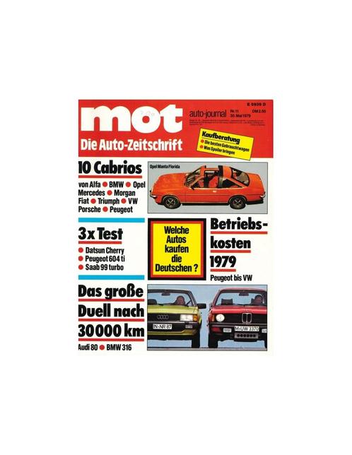 1979 MOT AUTO JOURNAL MAGAZINE 11 DUITS, Livres, Autos | Brochures & Magazines