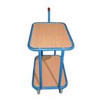 Fetra Rolwagen met 2 houten plateaus 60 × 50 × H72 cm, Ophalen of Verzenden