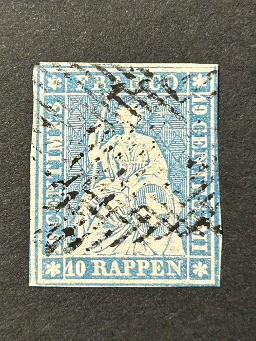 Zwitserland 1856/1856 - Zwitserland 1856 – 10 Rp “Zittende, Timbres & Monnaies, Timbres | Europe | Belgique
