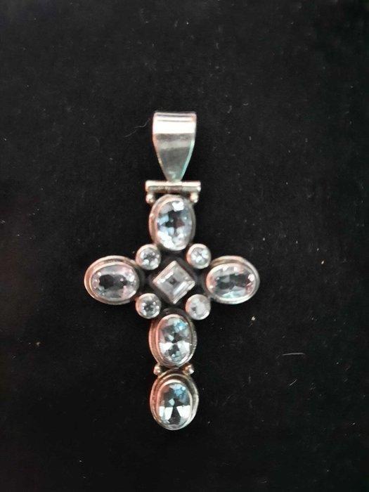 Zonder minimumprijs - Hanger Zilver Topaas - Topaas, Bijoux, Sacs & Beauté, Bijoux anciens