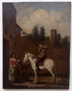 Pieter van Leyden (XVII-XVIII), Kring van - Chevalier having, Antiek en Kunst, Kunst | Schilderijen | Klassiek