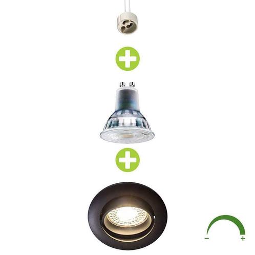 LED Inbouw spot 70mm | Zwart | 5,5W | Dimbaar - Netstroom, Maison & Meubles, Lampes | Spots, Envoi