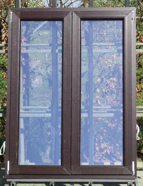 pvc raam , chassis , venster 113 x 151  chocoladebruin 8017, Doe-het-zelf en Bouw, Raamkozijnen en Schuifdeuren, Inclusief glas