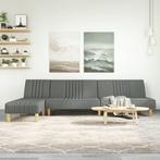 vidaXL Slaapbank L-vormig 255x140x70 cm stof donkergrijs, Verzenden, Nieuw