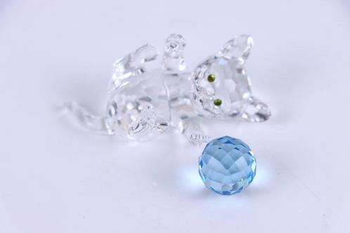 Figuur - Swarovski - Playing Kitten (With blue Ball) (Boxed, Antiek en Kunst, Curiosa en Brocante