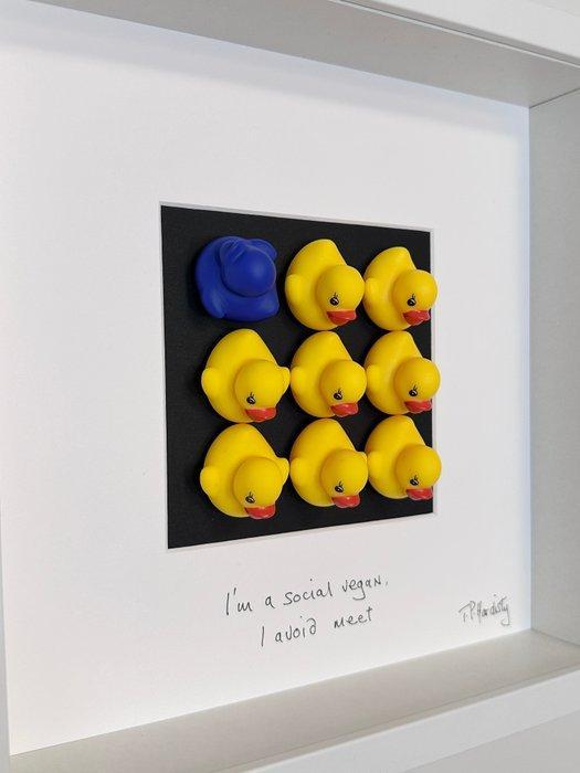 T P Hardisty - Im a social vegan, I avoid meet, Antiquités & Art, Art | Peinture | Moderne