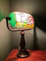 Bankierslamp - 26 cm hoog - Glas, Messing - Handbeschildere