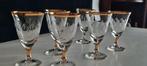 Cristal - Drinkglas (6) - wit wijn glazen rond goud - Glas,