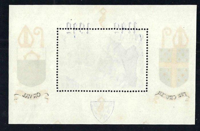 België 1942 - Blokje Orval ongenummerd met Gotisch blauwe, Timbres & Monnaies, Timbres | Europe | Belgique