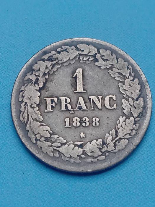 België. Leopold I. 1 Franc 1838 (stripe under R in Franc), Postzegels en Munten, Munten | Nederland