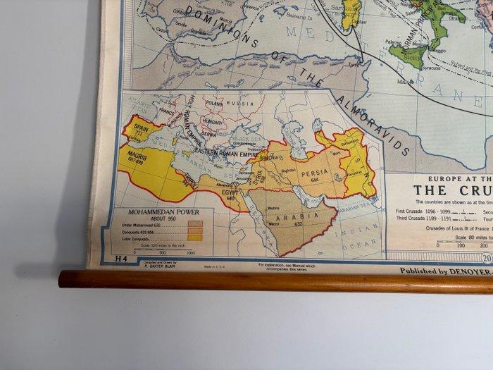 Affiche original - EUROPE AT THE TIME OF THE CRUSADES, Antiek en Kunst, Antiek | Wandborden en Tegels