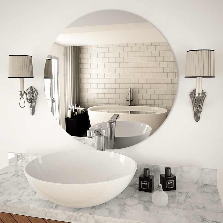 vidaXL Wandspiegel rond 70 cm glas, Huis en Inrichting, Woonaccessoires | Spiegels, Nieuw, Verzenden