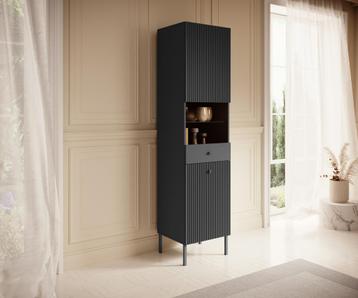 Meubella Vitrinekast Vermont antraciet 45 cm, Verzenden