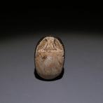 Oud-Egyptisch Speksteen, Goud scarab. 18 mm L. Late Periode,, Verzamelen