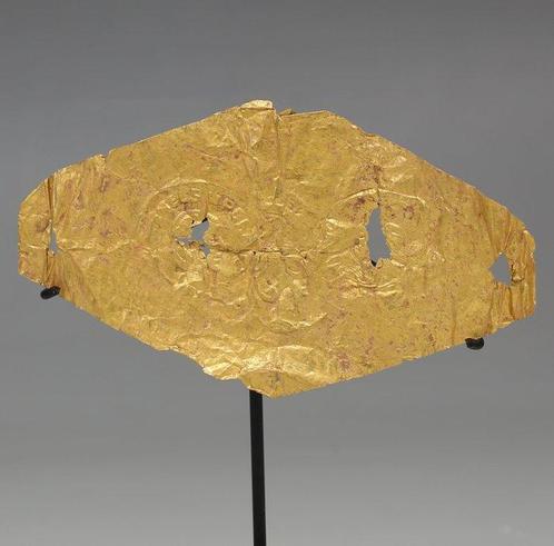 Oud-Romeins Goud Blad / Folie mondstuk of diadeem met het, Verzamelen, Mineralen en Fossielen