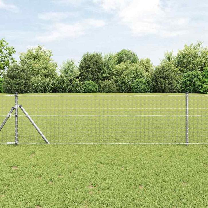 vidaXL Fence Posts 12 pcs Zilver 70 cm Poedercoated staal, Tuin en Terras, Palen, Balken en Planken, Nieuw, Verzenden