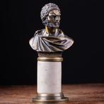 Albast, Brons, Caracalla - Turbulente Romeinse keizer Beeld, Antiquités & Art