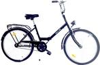 Stalen Vouwfiets 24 Inch - Zwarte Stadsfiets met LED-Verl..., Fietsen en Brommers, Ophalen of Verzenden, Nieuw