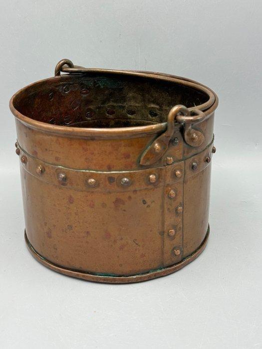 Authentieke koperen emmer aker - Emmer - Koper, Messing, Antiek en Kunst, Curiosa en Brocante