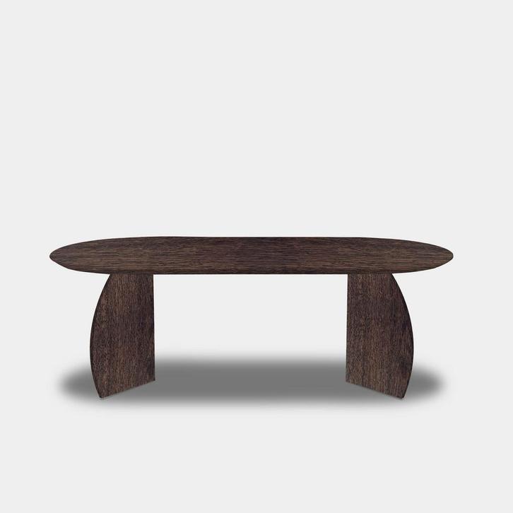 Tafel Plat Ovaal Eikenhout  Set Driehoek  260x100, Huis en Inrichting, Tafels | Eettafels