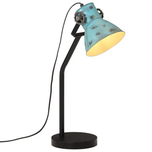 vidaXL Bureaulamp 25 W E27 17x17x60 cm verweerd blauw, Huis en Inrichting, Lampen | Overige, Nieuw, Verzenden