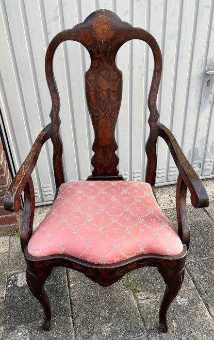 Eetkamerstoel (4) - Hout - vier ingelegde armstoelen, Antiek en Kunst, Antiek | Overige Antiek
