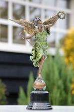 Statue, winged victory - 35 cm - marbre en bronze