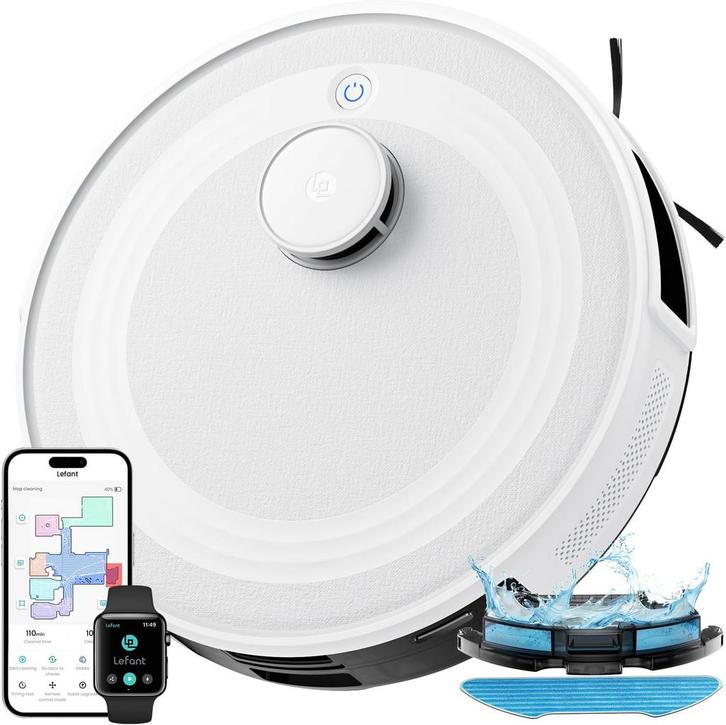 Robotstofzuiger met dweilfunctie - Met laadstation - Wit - L, Elektronische apparatuur, Stofzuigers, Nieuw, Verzenden