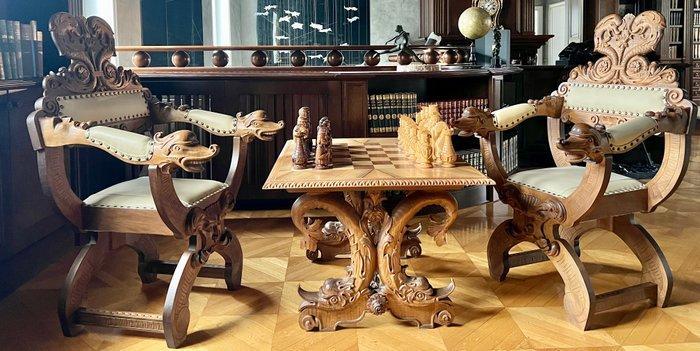 Schaakspel - Hout, Antiquités & Art, Curiosités & Brocante