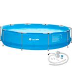 tectake Zwembad rond met stalen frame en filterpomp Ø 360 x, Tuin en Terras, Zwembaden, Verzenden, Nieuw