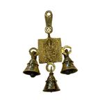 Muurhanger Chime Om Symbool Ganesh met 3 Klokken - Messing, Ophalen of Verzenden