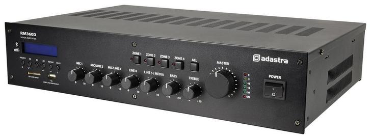 Adastra RM360D 100V 4 Zone Versterker Met DAB+ BT USB/SD, Muziek en Instrumenten, Microfoons