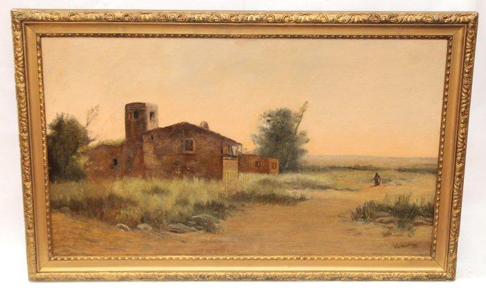 Manuel Urgellès i Trias (1866–1939) - Paisaje con figura, Antiek en Kunst, Kunst | Schilderijen | Klassiek