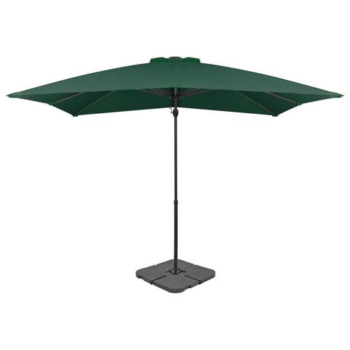 vidaXL Parasol avec base portable Vert, Jardin & Terrasse, Parasols, Neuf, Envoi