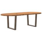 vidaXL Eettafel 240x100x74 cm ovaal massief eikenhout, Huis en Inrichting, Verzenden, Nieuw