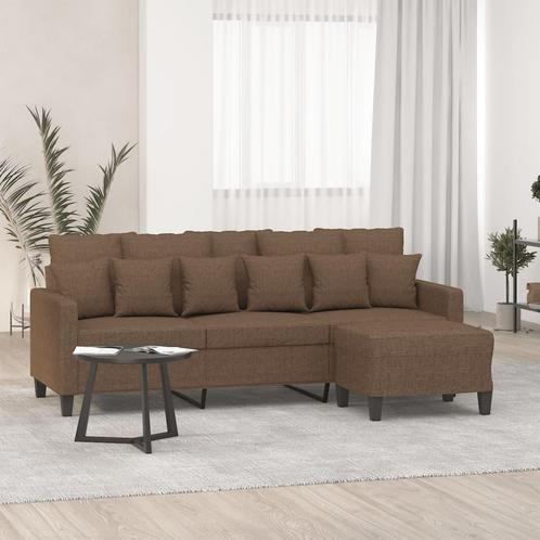 vidaXL Driezitsbank met voetenbank 180 cm stof bruin, Huis en Inrichting, Zetels | Zetels, Nieuw, Verzenden