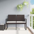 vidaXL Tuinbank 2-zits met kussens polypropeen rattan bruin, Tuin en Terras, Verzenden, Nieuw