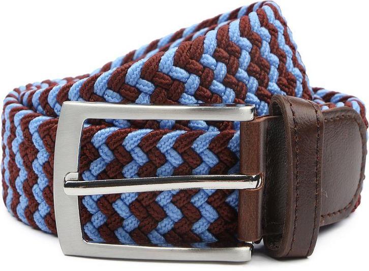 Suitable Geweven Riem Bruin Blauw maat 105 Heren, Kleding | Heren, Riemen en Ceintuurs, Echt leder, Bruin, Nieuw, Riem of Ceintuur