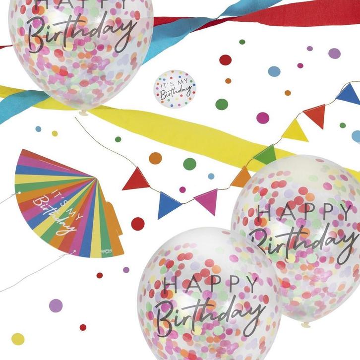 Happy Birthday Tafeldecoratie Set 7 delig, Hobby en Vrije tijd, Feestartikelen, Nieuw, Verzenden