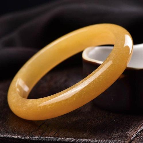 Geen minimumprijs - Natuurlijke Jade Bangle - Gecertificeerd, Verzamelen, Mineralen en Fossielen