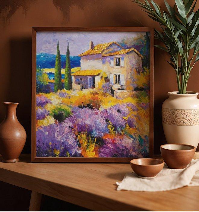 NOLAC - Tableau Original NOLAC 2026 - Éclats de lavande, Antiquités & Art, Art | Peinture | Moderne