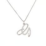 Zonder minimumprijs - Ketting met hanger - 18 karaat Witgoud