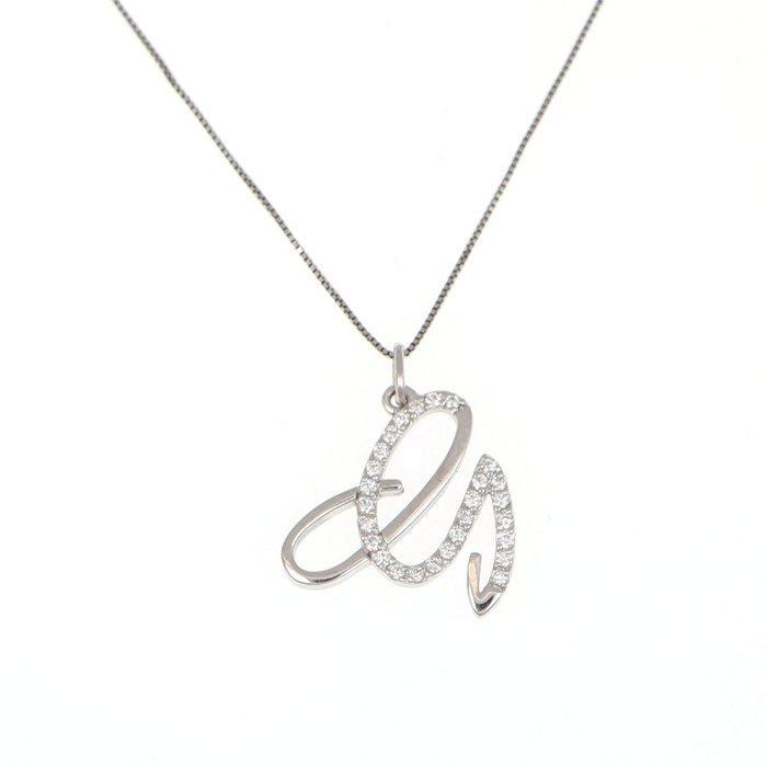 Zonder minimumprijs - Ketting met hanger - 18 karaat Witgoud, Bijoux, Sacs & Beauté, Bijoux anciens