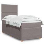 vidaXL Boxspring met matras stof taupe 80x200 cm, Verzenden, Nieuw